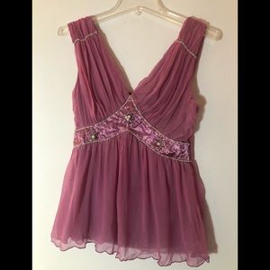 Pretty Silk Lavender Top  NEW
